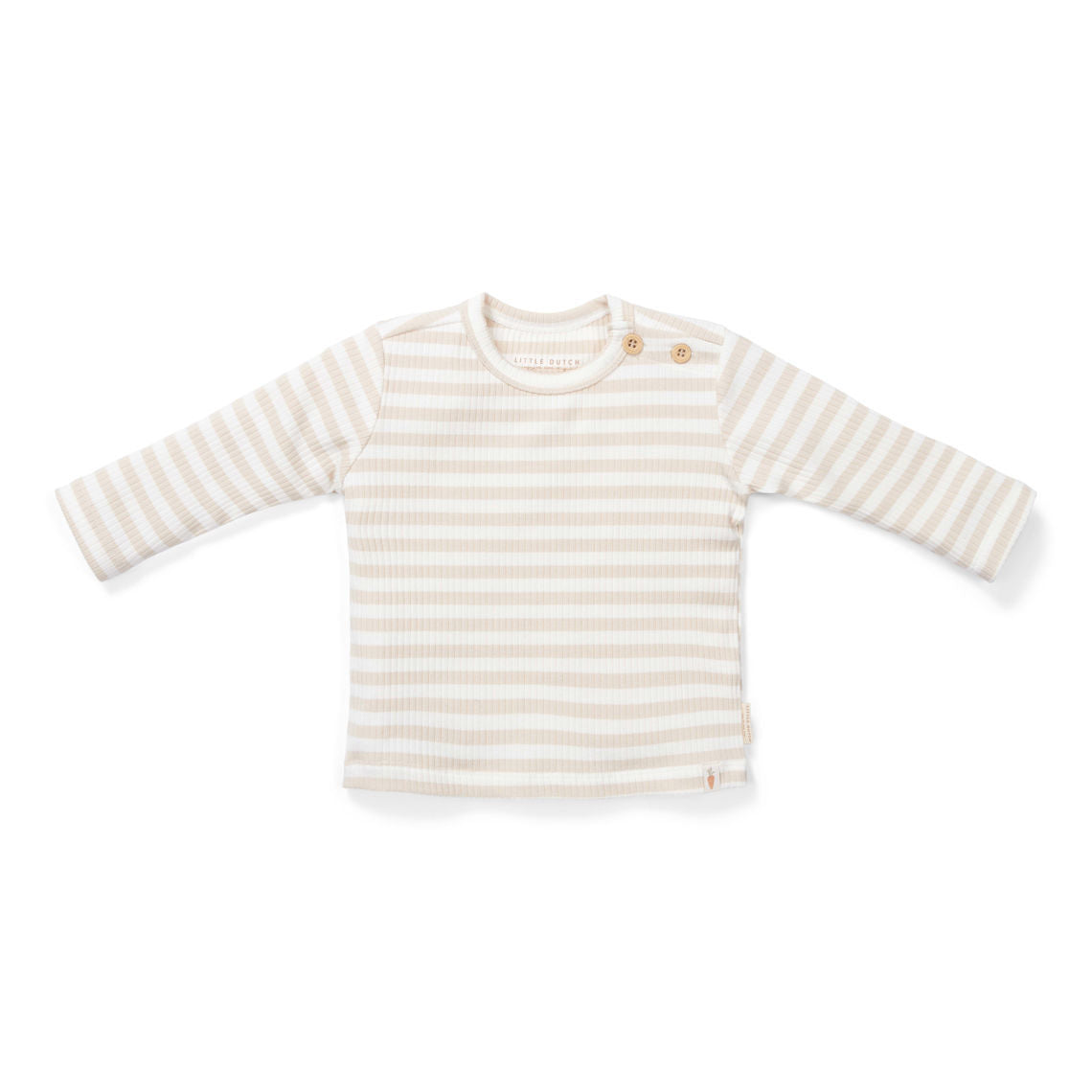 T-shirt langärmlig Stripe Sand/White