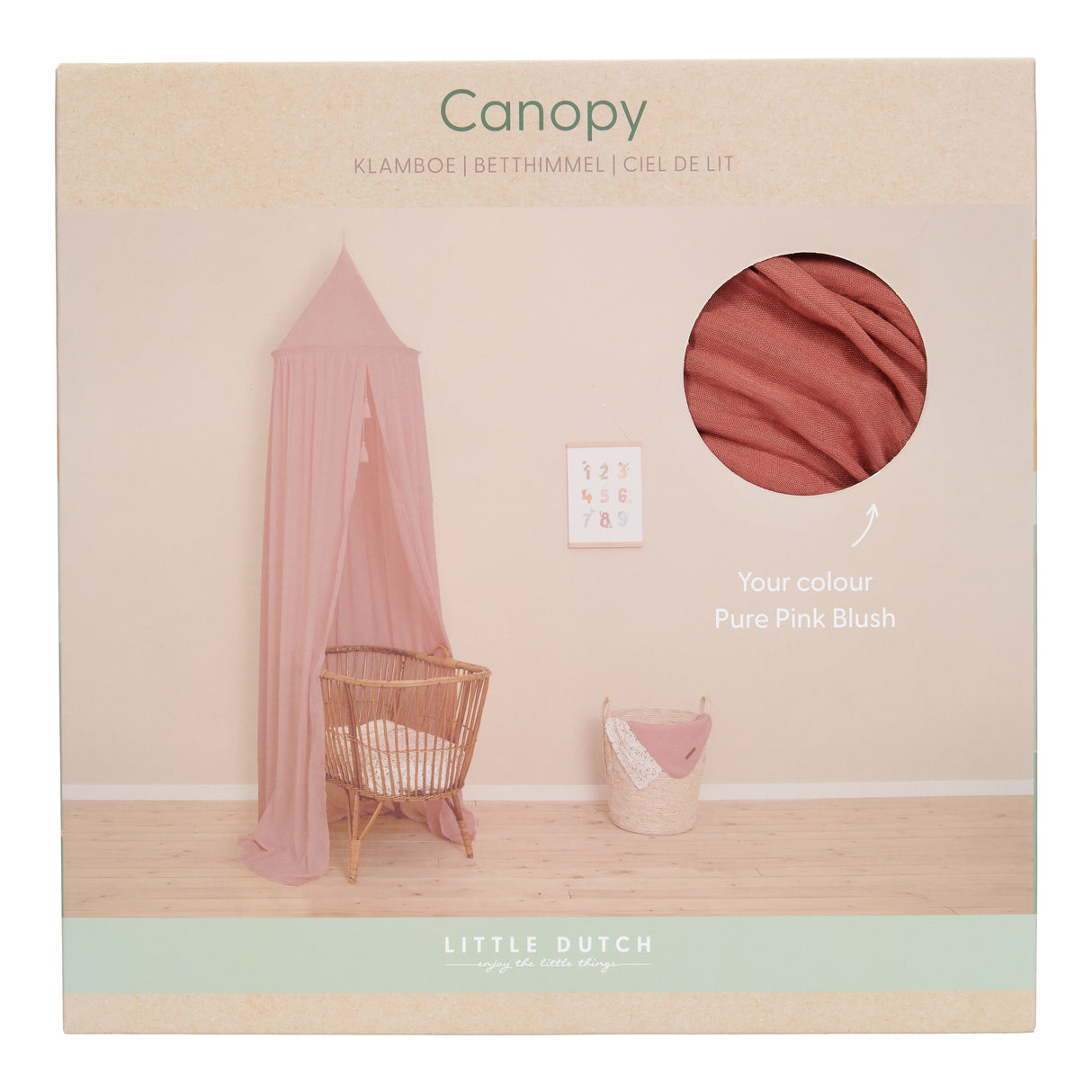 Betthimmel-Moskitonetz Pure Pink Blush 240 cm