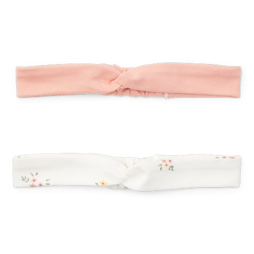 Headbands set of 2 White Meadows / Flower Pink