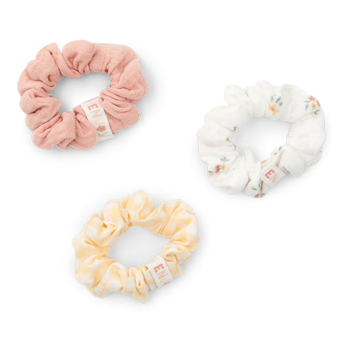 3-pack scrunchies White Meadows / Sunshine Checks / Flower Pink