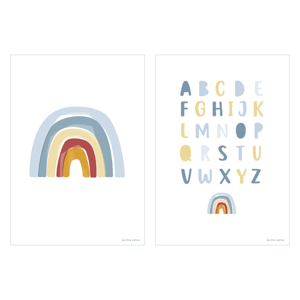 Poster A3 Regenbogen/ABC blau