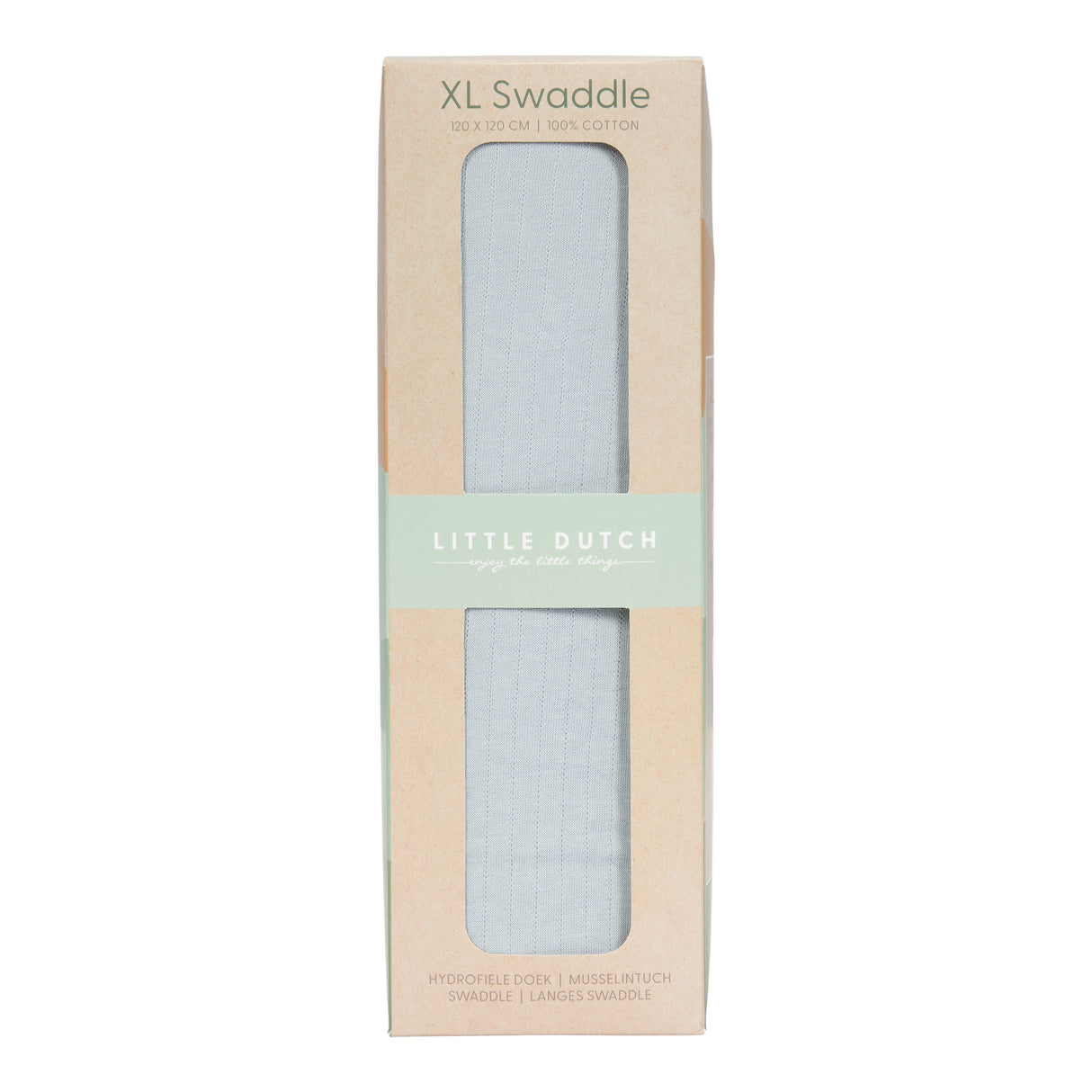 Musselintuch Swaddle 120 x 120 Pure Soft Blue