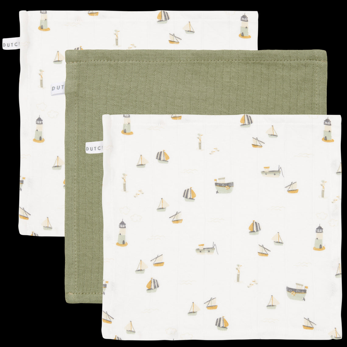 Mundtücher Pure Olive / Sailors Bay White