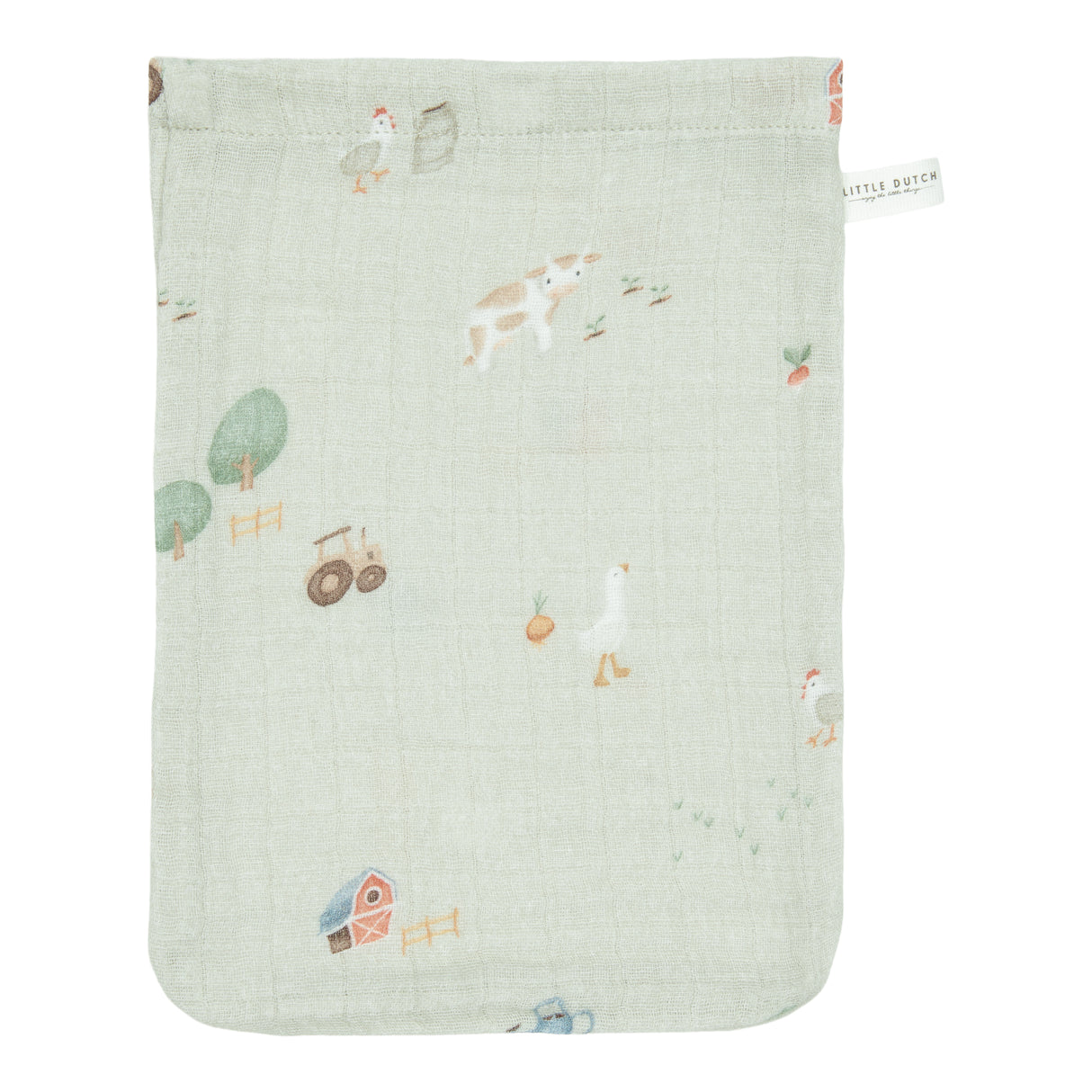 Waschhandschuhe Set muslin Little Farm / Olive