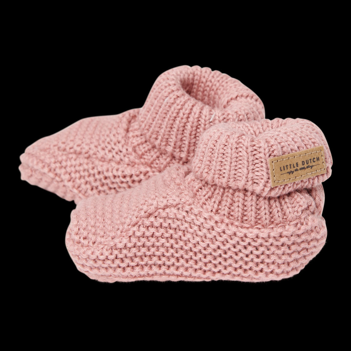 Gestrickte Babyschuhe Vintage Pink- größe 2
