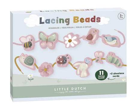 Schnürperlen aus Holz Flowers&Butterflies