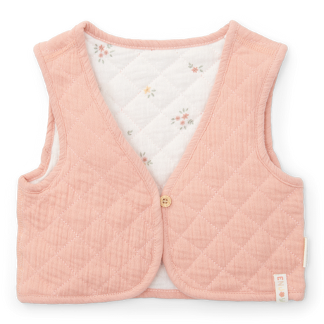 Reversible gilet muslin Flower Pink / White Meadows