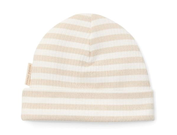 Baby cap Stripe Sand/White