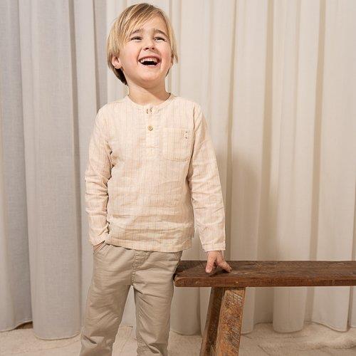 Linen shirt long sleeve Sand Stripes