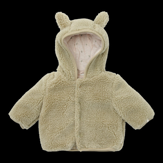 Teddy-Cardigan Soft Green