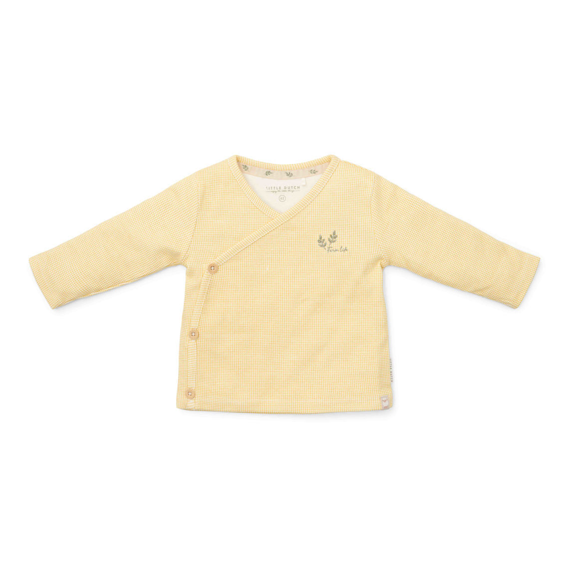 T-shirt langärmelig wrap Warm Yellow check