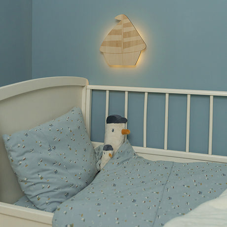 Wandlampe aus Holz Boot