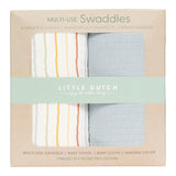 Mullwindeln 70 x 70 Vintage Sunny Stripes / Pure Soft Blue